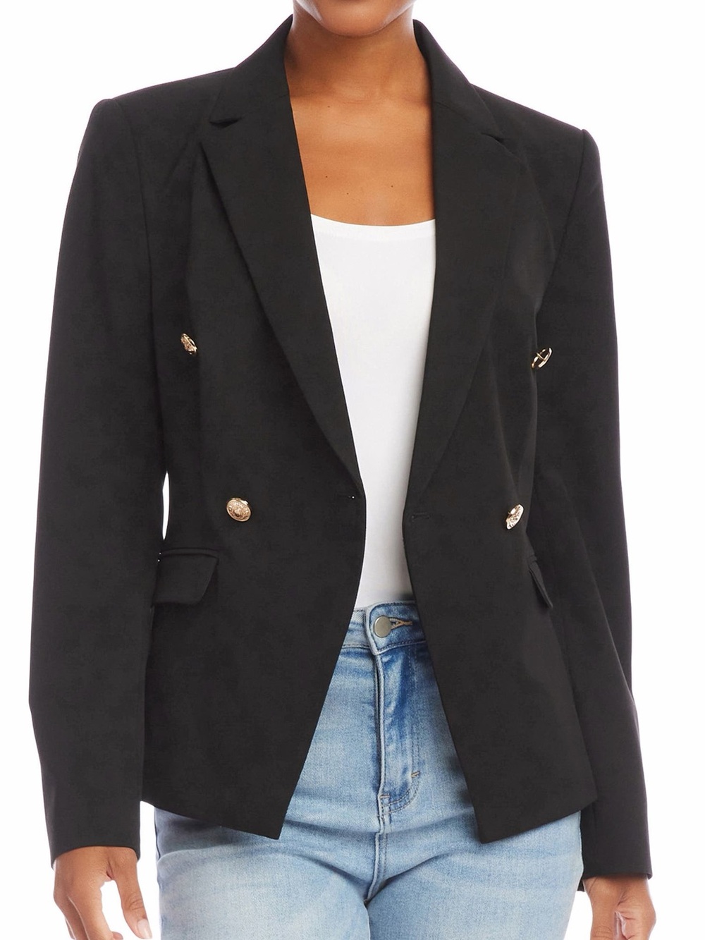 Karen Kane Fitted double-breasted blazer black XS